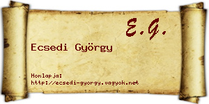 Ecsedi György névjegykártya